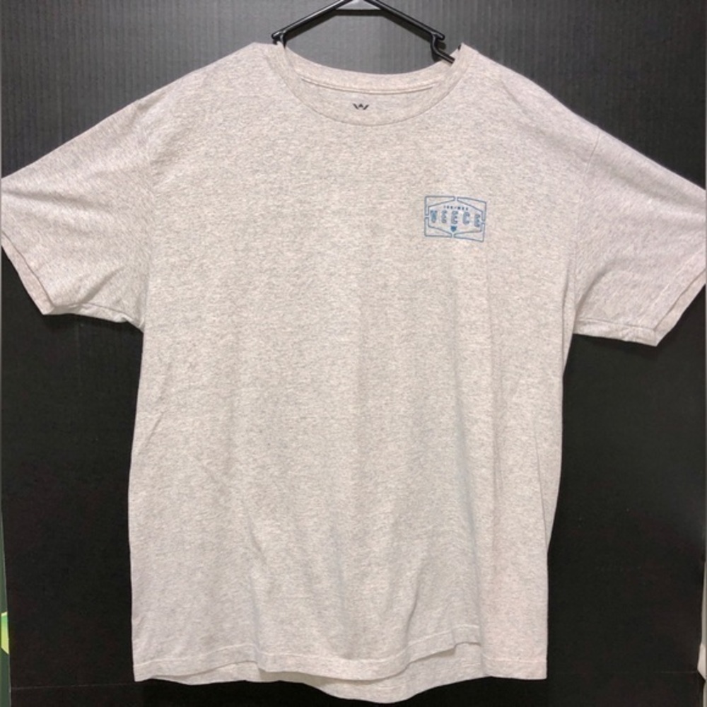 ⛄️Veece Gray Heathered T-Shirt with Blue Graphic Logo